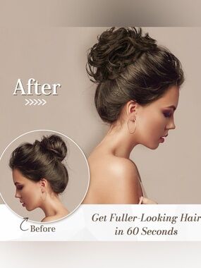Dark Brown Hair Bun Shaper for Fuller-Looking Updos
